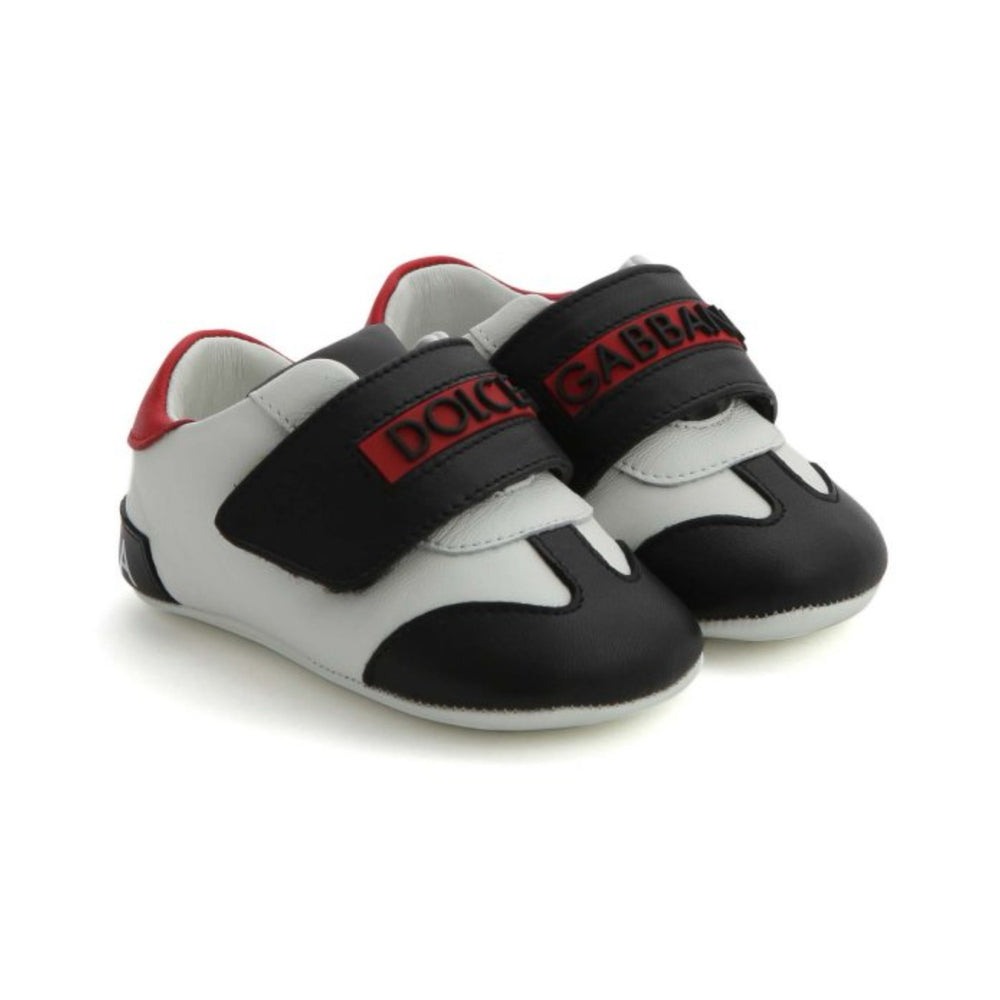 panelled touch strap sneakers