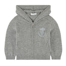 grey cashmere hoodie in grey