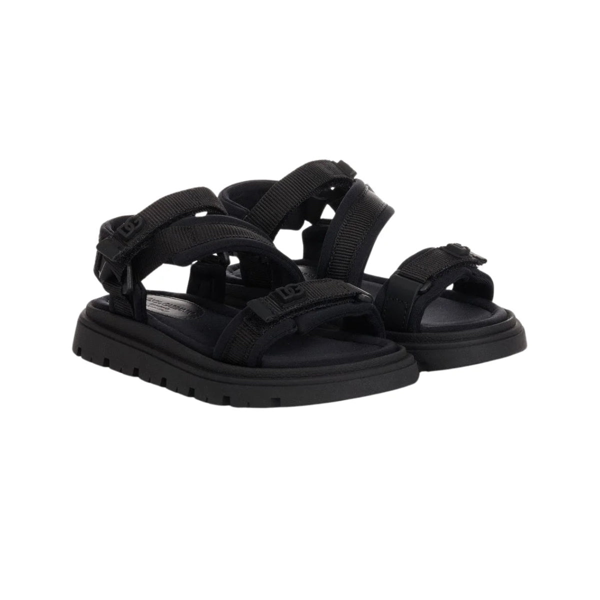 TOUCH-STRAP BLACK SANDALS
