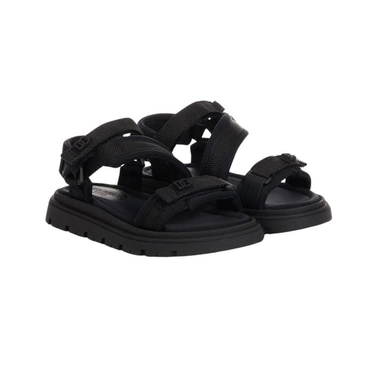 TOUCH-STRAP BLACK SANDALS