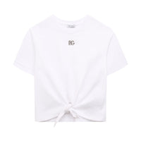 logo-plaque knotted t-shirt