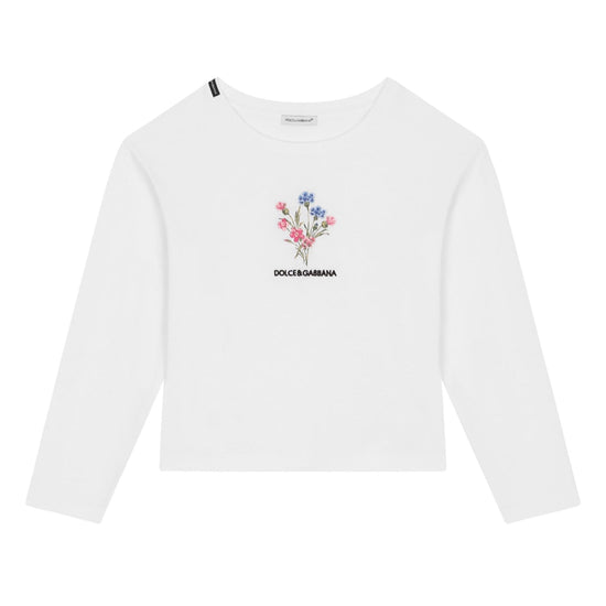 FLORAL-PRINT LONG-SLEEVED T-SHIRT