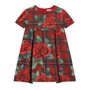 rose tartan print dress