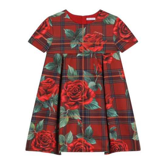 ROSE TARTAN PRINT DRESS