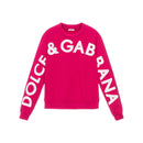 pink cotton sweatshirt with logo print