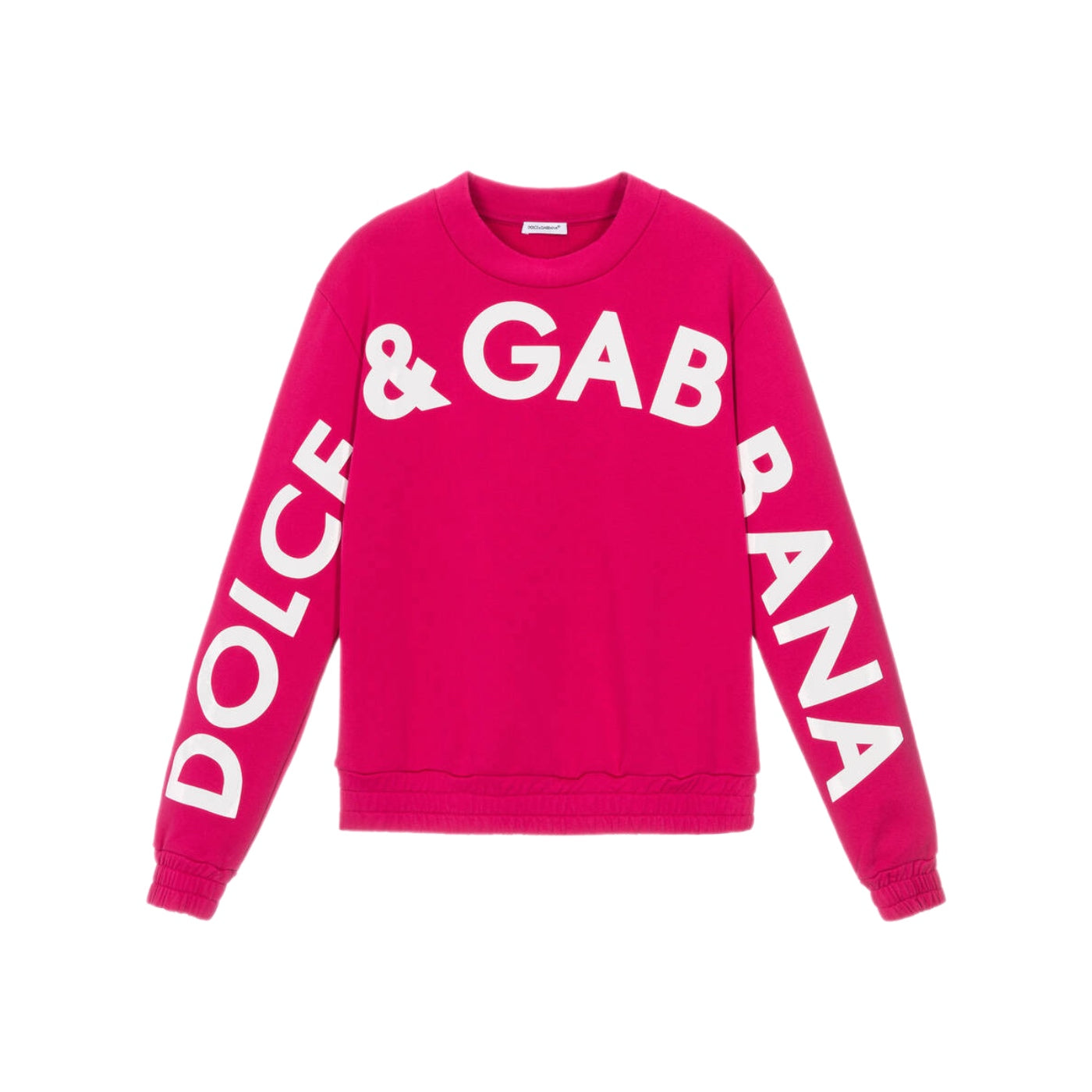 pink cotton sweatshirt with logo print