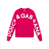 pink cotton sweatshirt with logo print