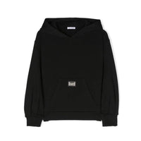 cotton hoodie with logo-plague