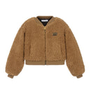 TEDDY-FLEECE BOMBER IN BROWN