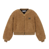 TEDDY-FLEECE BOMBER IN BROWN