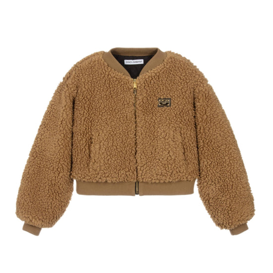 TEDDY-FLEECE BOMBER IN BROWN