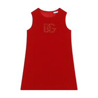 volcano-red dress with dg-patch