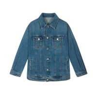 logo-printed cotton denim jacket