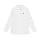 cotton shirt with a logo plaque in white