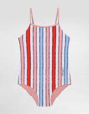 ONE-PIECE SWIMSUIT IN NATURAL WHITE STRIPES