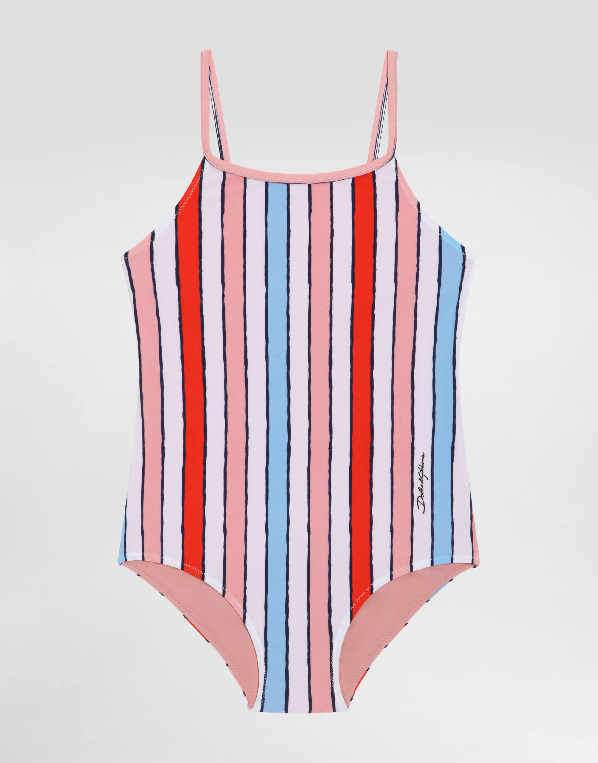 ONE-PIECE SWIMSUIT IN NATURAL WHITE STRIPES