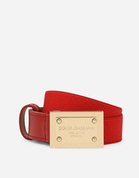 STRETCH BELT WITH LOGO TAG IN RED