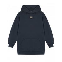 long sleeve hoodie dress in navy