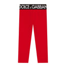 logo-waistband leggings in red
