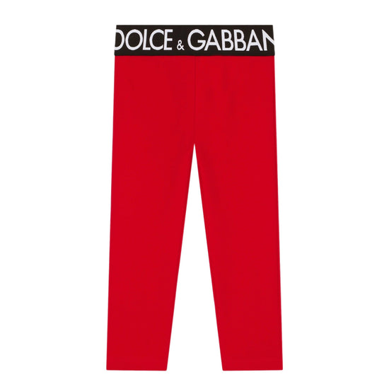 LOGO-WAISTBAND LEGGINGS IN RED