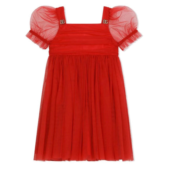 TULLE DRESS IN BRIGHT RED