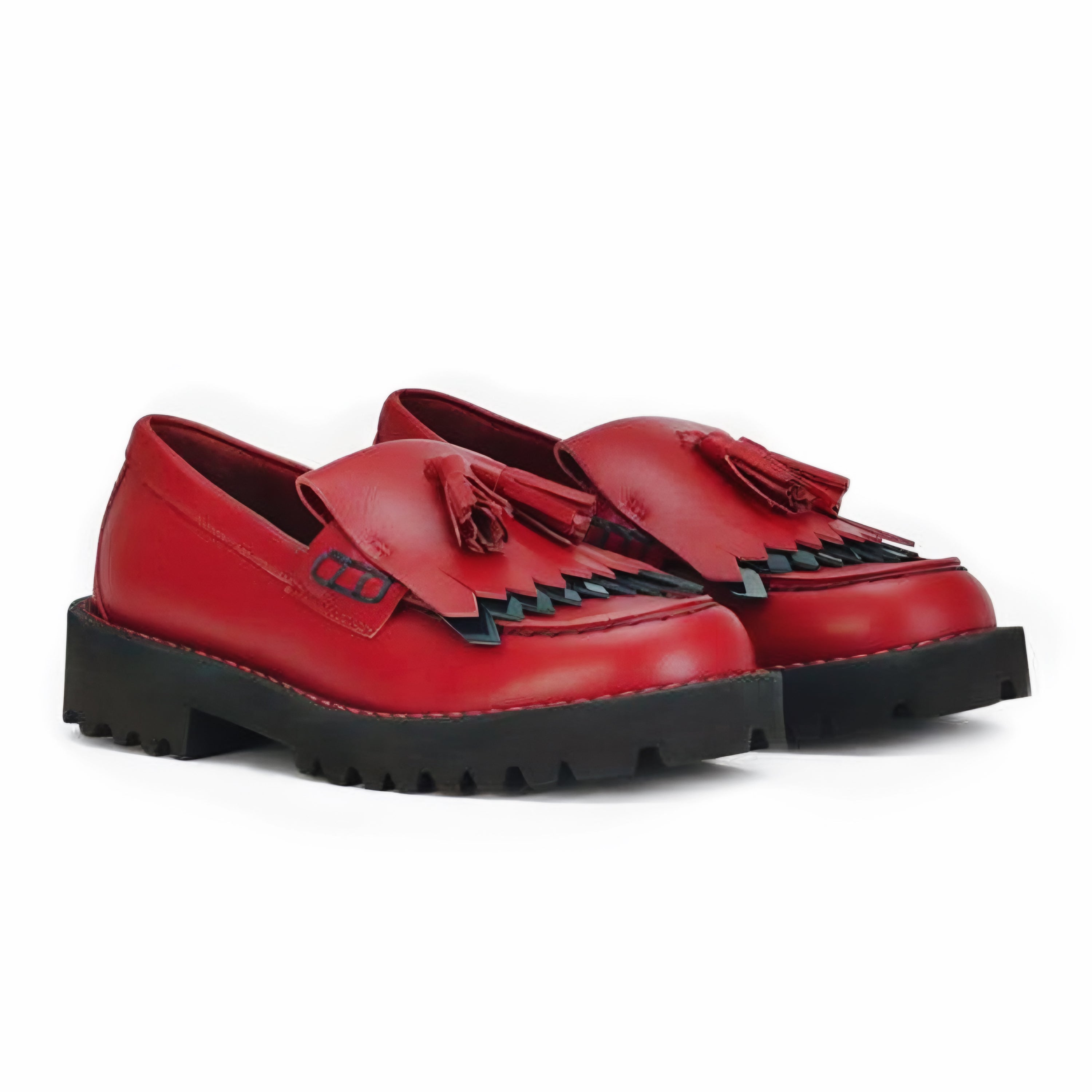 girls' loafers in red