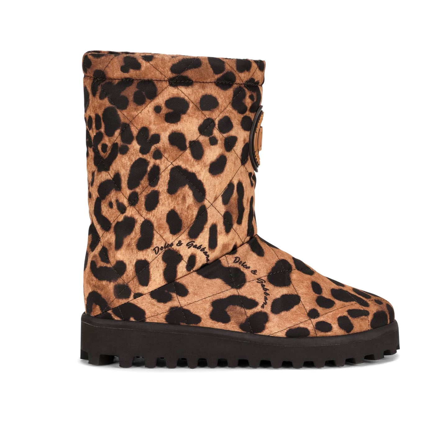 quilted leopard-print boots