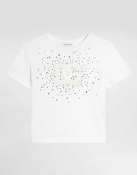 T-SHIRT IN WHITE WITH RHINESTONES