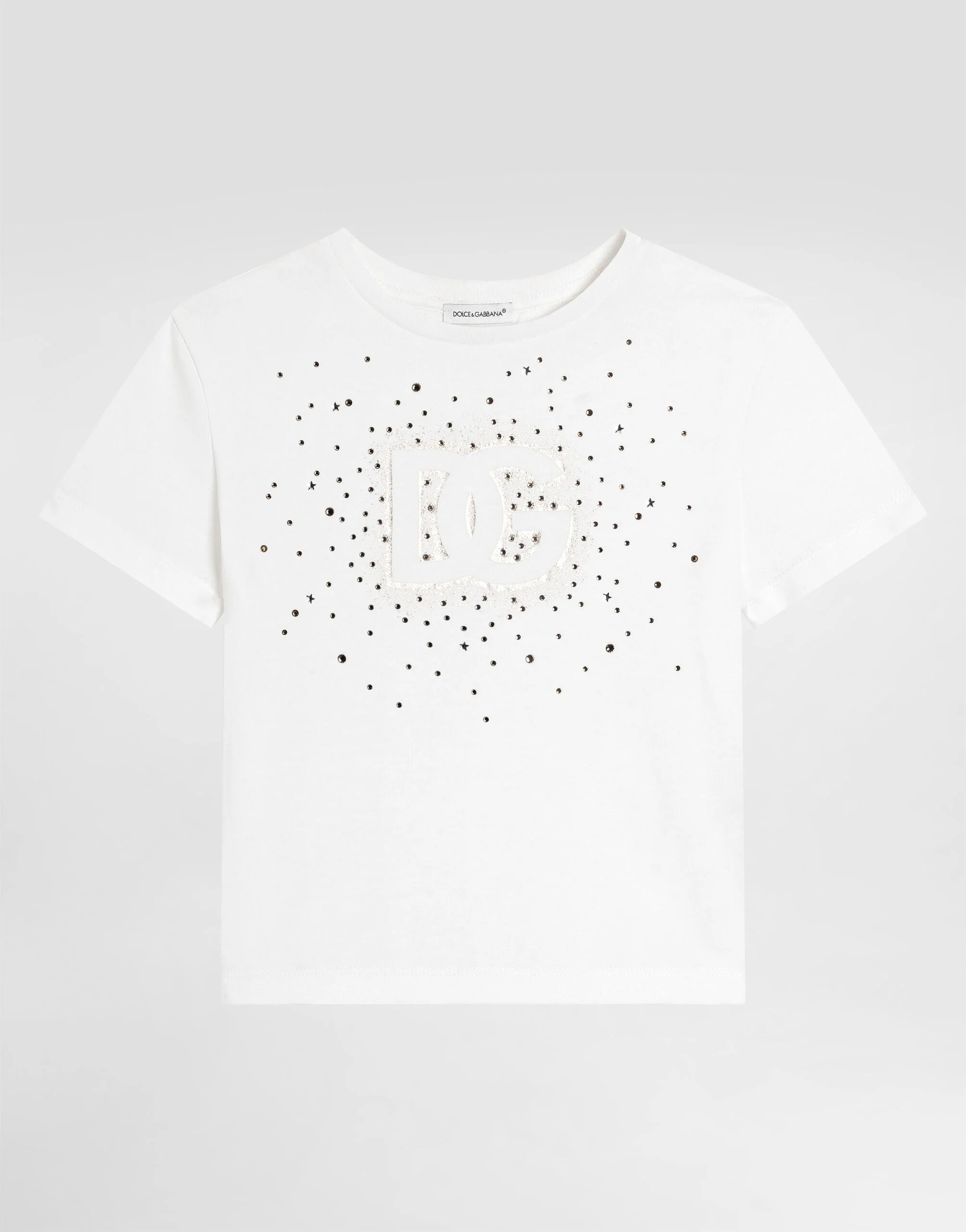 T-SHIRT IN WHITE WITH RHINESTONES