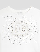 T-SHIRT IN WHITE WITH RHINESTONES