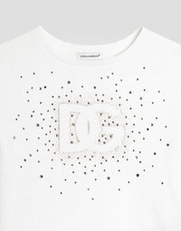 T-SHIRT IN WHITE WITH RHINESTONES