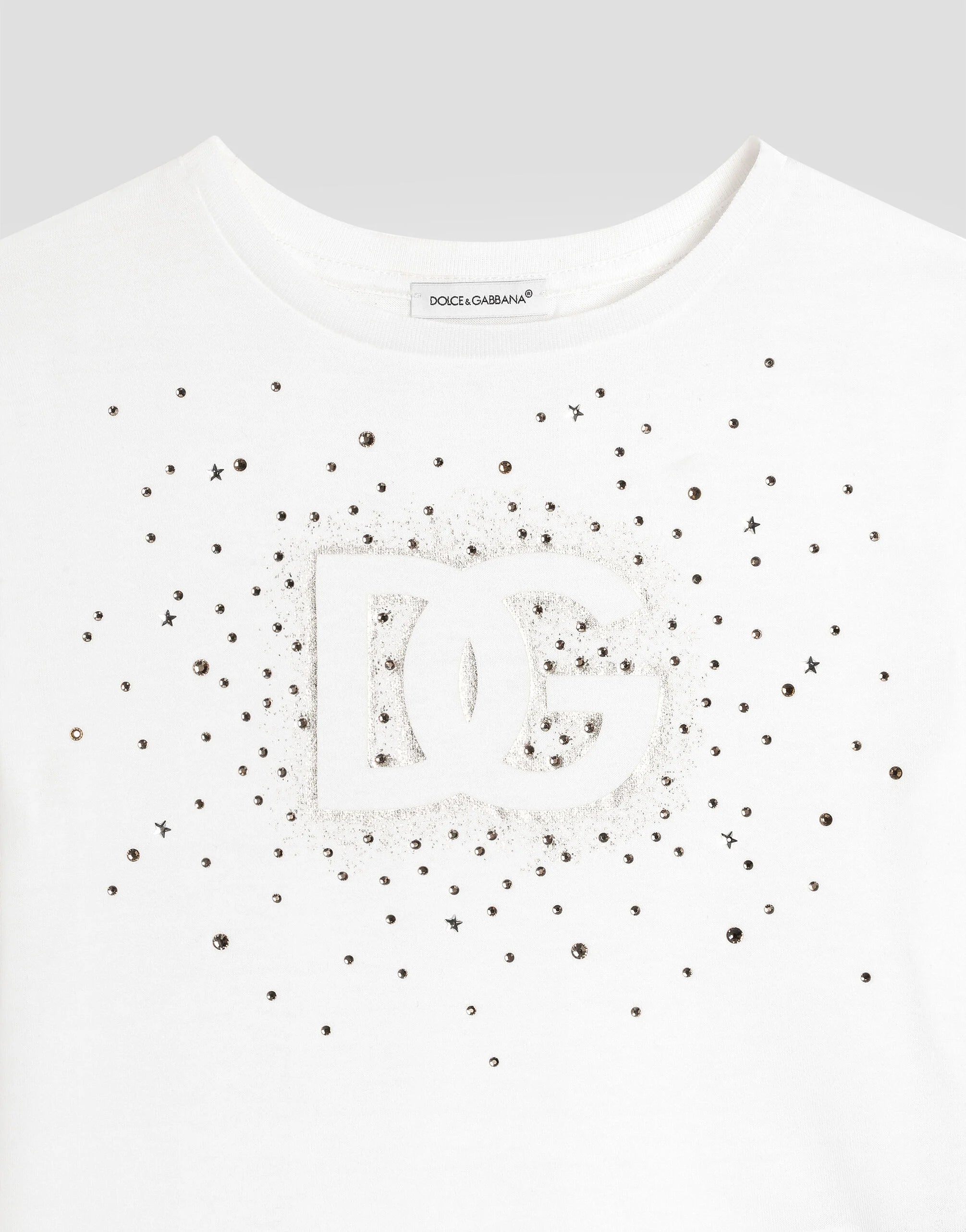 T-SHIRT IN WHITE WITH RHINESTONES