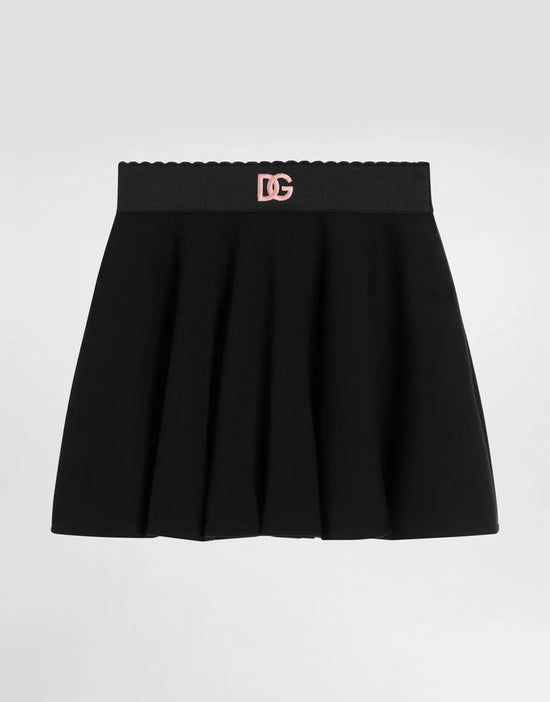 SKIRT IN BLACK WITH DG EMBROIDERY