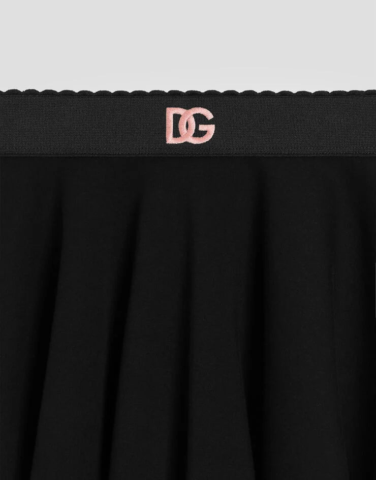 SKIRT IN BLACK WITH DG EMBROIDERY