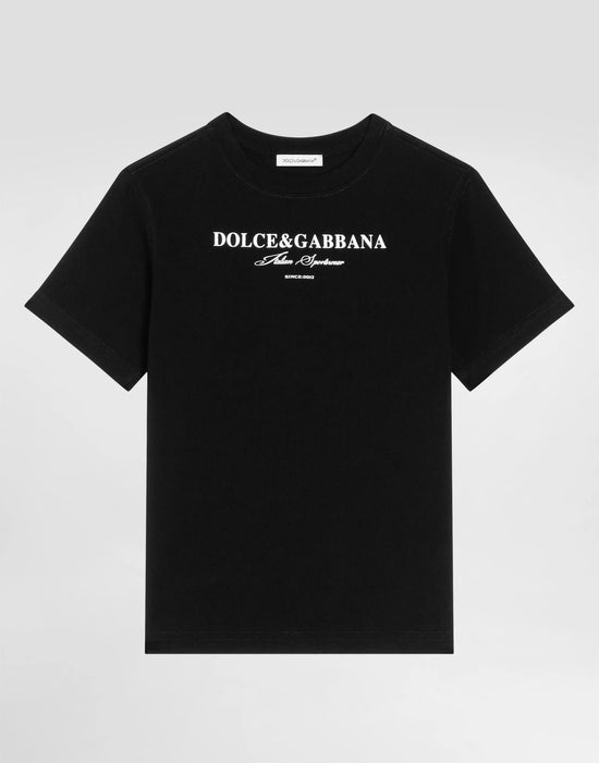 T-SHIRT IN BLACK WITH WHITE LOGO