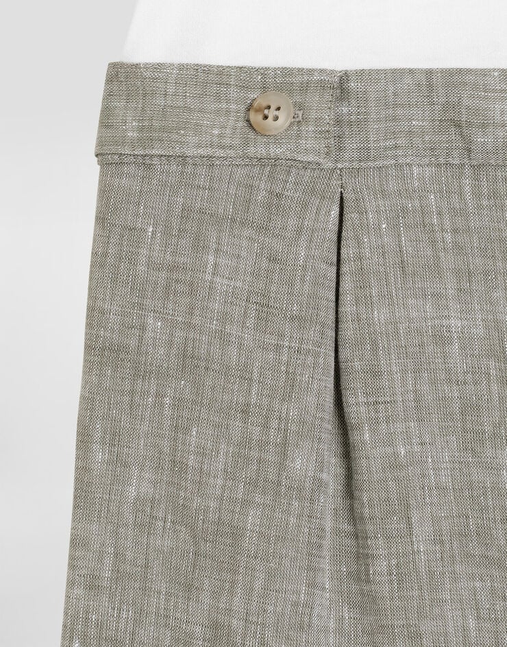 SHORT SLEEVE LINEN ROMPER WITH DG EMBROIDERY