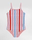 ONE-PIECE SWIMSUIT IN NATURAL WHITE STRIPES