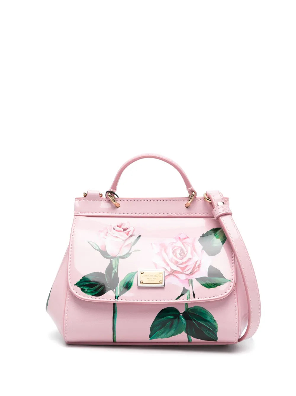 Polished bag with rose print