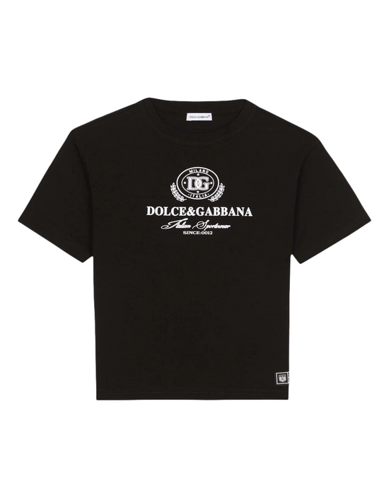 BLACK T-SHIRT WITH A LOGO