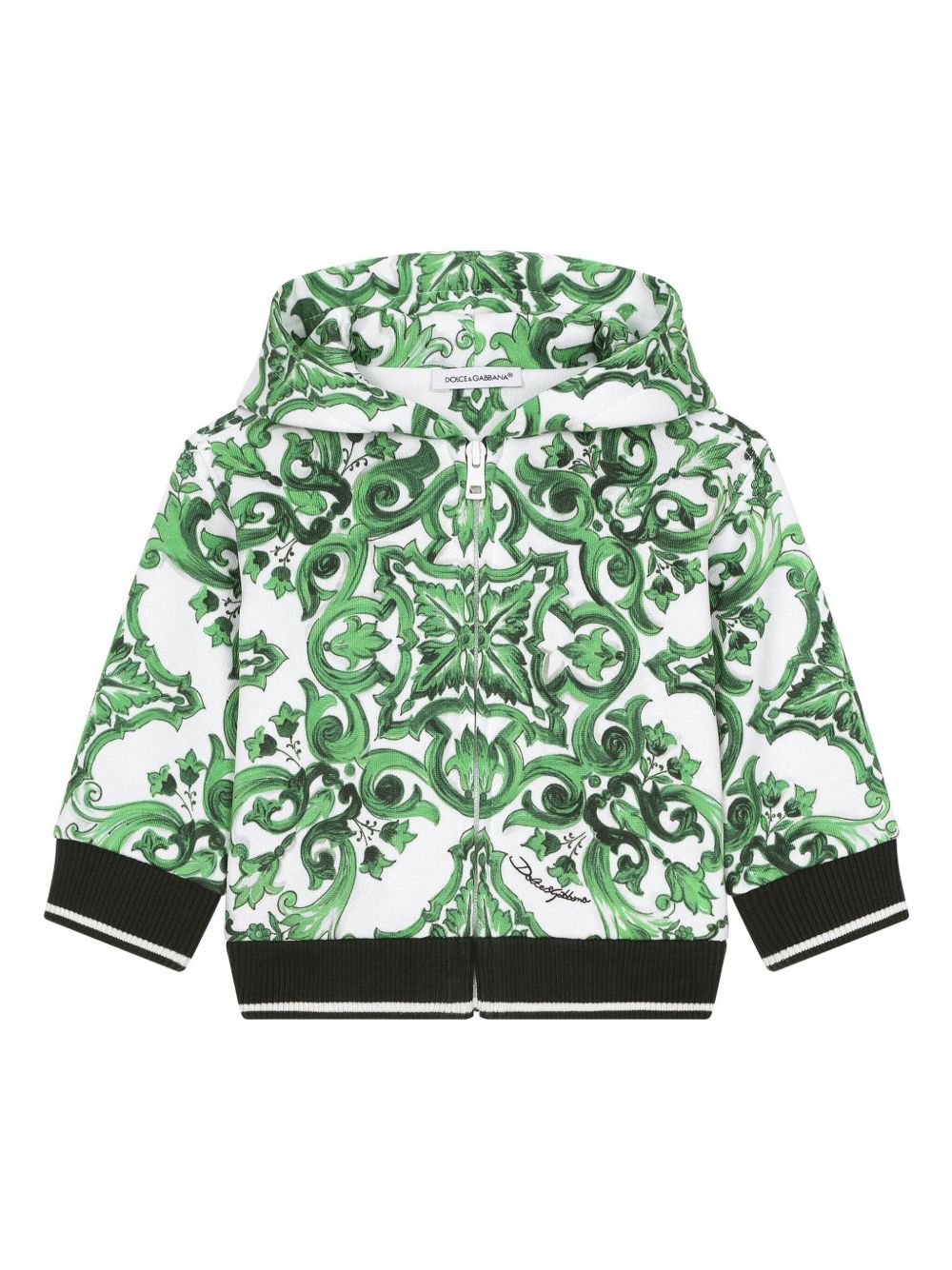 hooded cardigan in green majolica