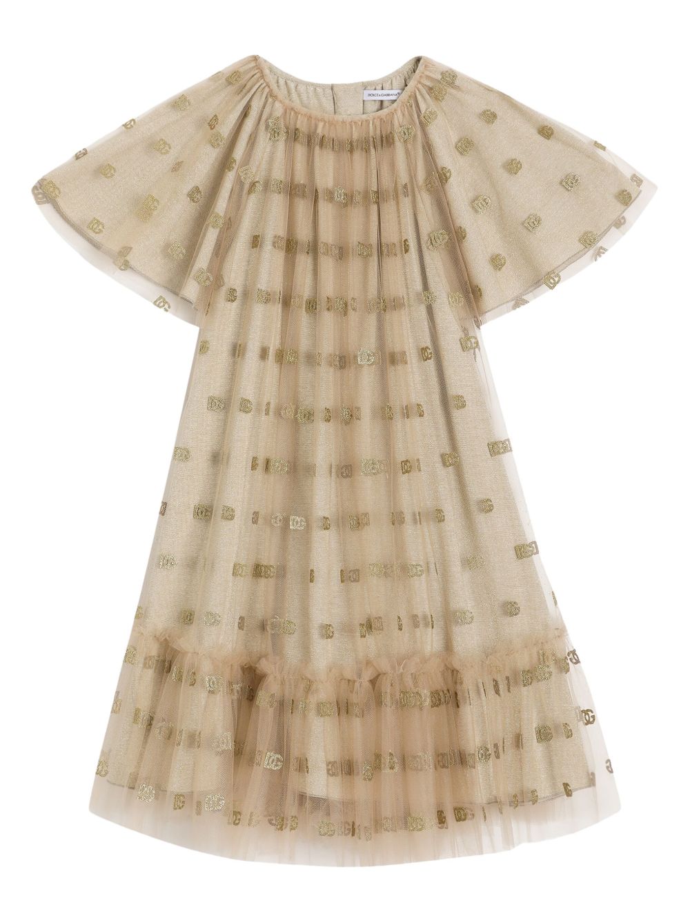 SHORT SLEEVES DRESS IN GOLD