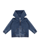 hooded cardigan in blue