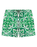 MID LENGTH SWIMSUIT BOXER IN GREEN MAJOLICA