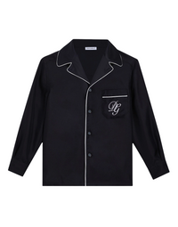 silk shirt in dark blue