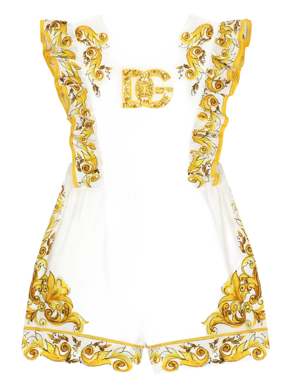 short sleeves romper yellow majolica