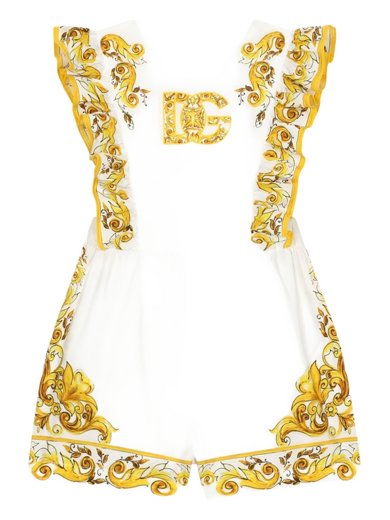 SHORT SLEEVES ROMPER YELLOW MAJOLICA