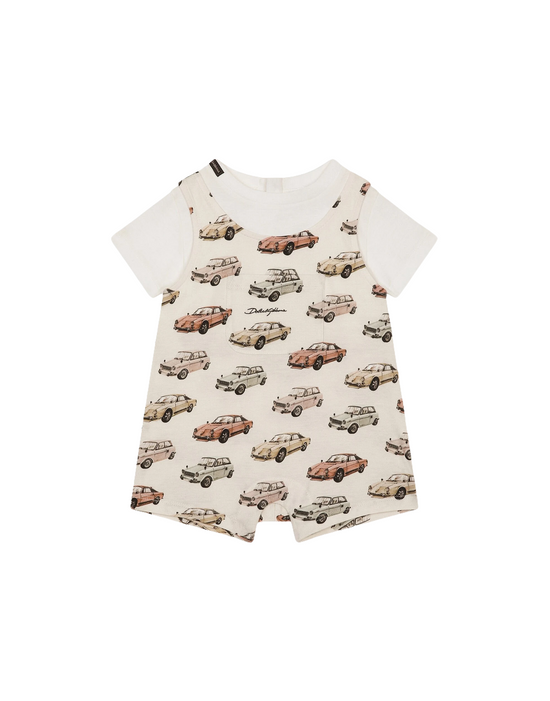 SHORT SLEEVES ROMPER IN BLUE