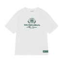 WHITE T-SHIRT WITH GREEN DG LOGO