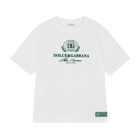WHITE T-SHIRT WITH GREEN DG LOGO