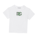 WHITE T-SHIRT WITH GREEN MAJOLICA DG PRINTED LOGO